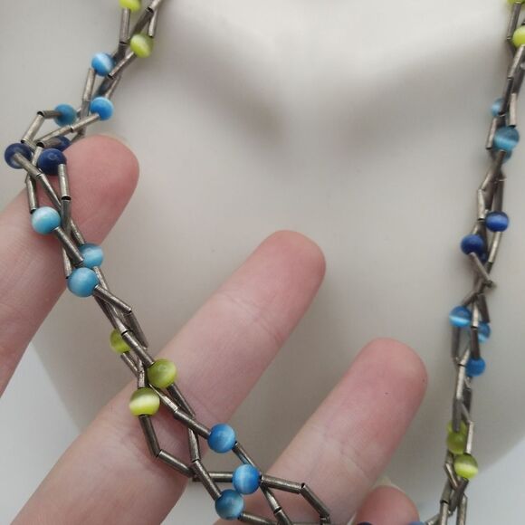 Lava lamp beaded twist necklace - Picture 2 of 2